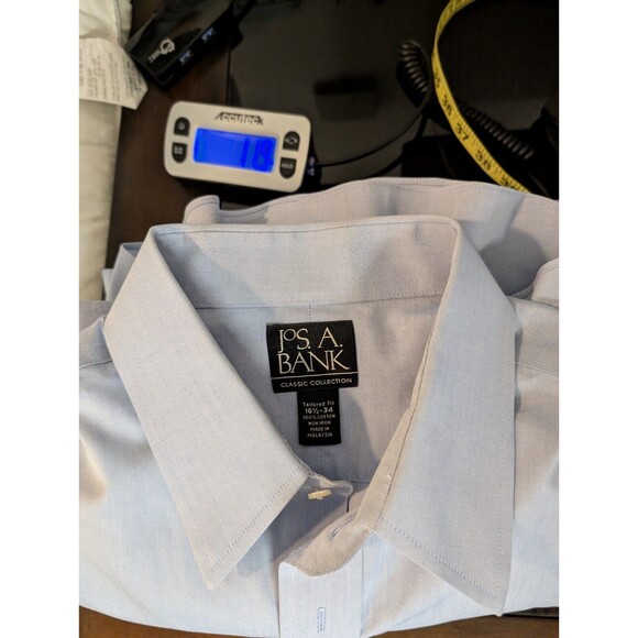 Jos. A. Bank Dress Shirt Men's Blue Long Sleeve Size 16 1/2 - 34 Tailored Fit - Picture 12 of 12